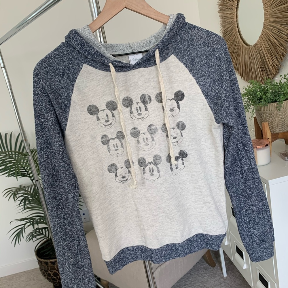 🪴$5/25🪴 Disney Mickey Mouse Pullover Hoodie Blue Cream Small